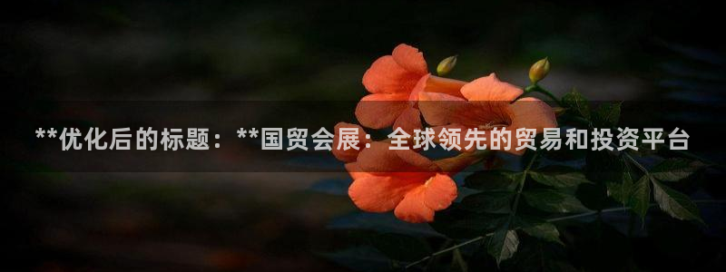 果博平台开户电话查询：**优化后的标题：**国贸会展：全球领先的贸易和投资平台